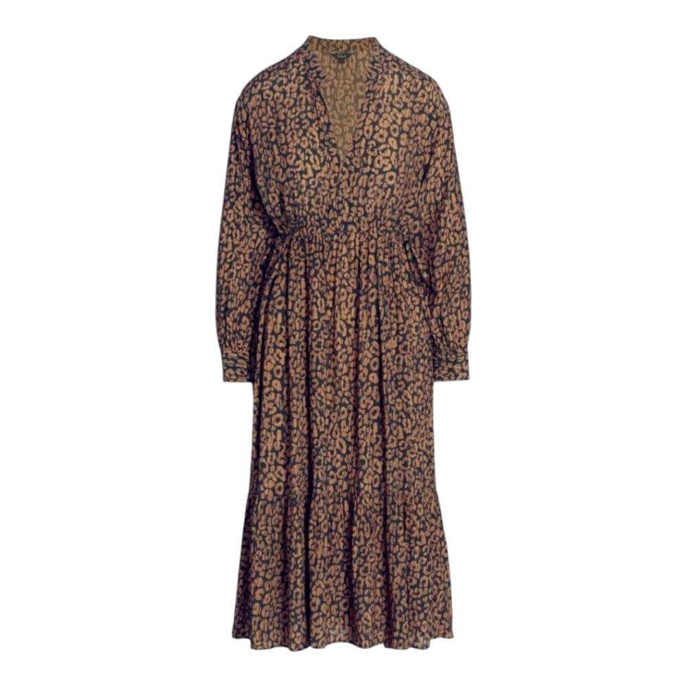 RAILS Maple Dress Batik Cheetah Leopard Print Tiered Boho Midi Button Front XXS‎ - Picture 14 of 15
